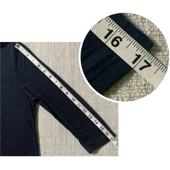 CHARMING CHARLIE 3/4-Sleeve Navy White Nautical Layer Tunic Top Women’s S - Picture 10 of 11